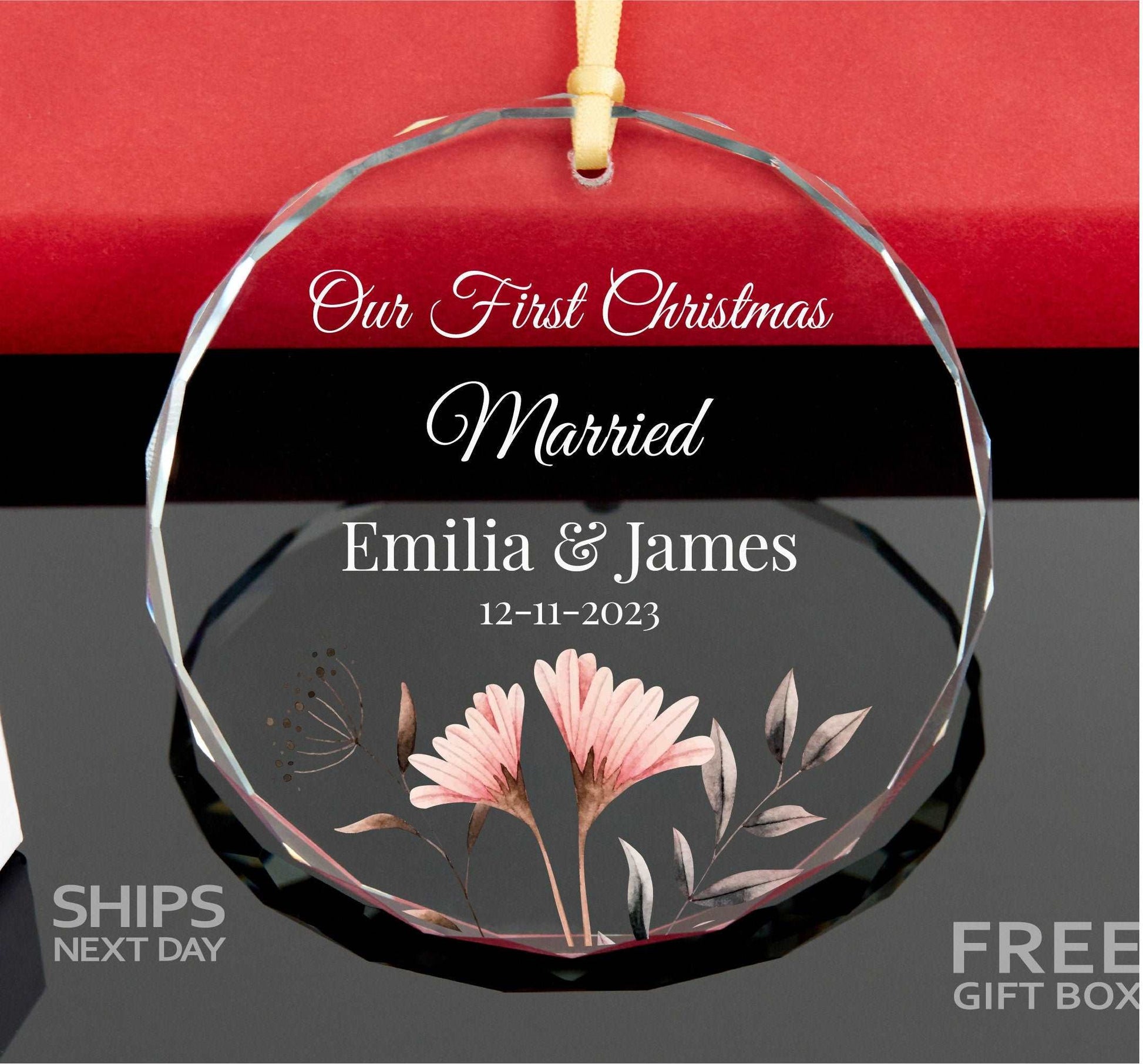 Personalized 2023 First Christmas Ornament • Mr Mrs Christmas Ornament • Just Married Ornament • Newlywed Gift • Anniversary Gift 