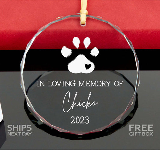 Personalized 2023 Pet Memorial Christmas Ornament • In Loving Memory Ornament • Paw Ornament •  Memorial Gift 