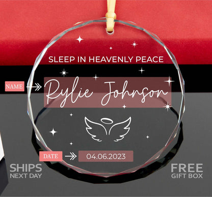 Personalized Baby Memorial Ornament • Sleep In Heavenly Peace Ornament • Baby Memorial Christmas Ornament • Infant Loss Memorial 