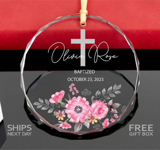 Personalized Baptism Ornament • Christening Gift • Dedication Ornament • Confirmation Gift • Baptism Gift for Girl • Baptized Baby Gift 