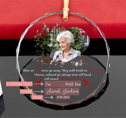 Personalized Cardinal Memorial Photo Ornament • Memorial Christmas Gift • In Loving Memory of Loved Ones Ornament • Sympathy Gift • Remembrance Gift 