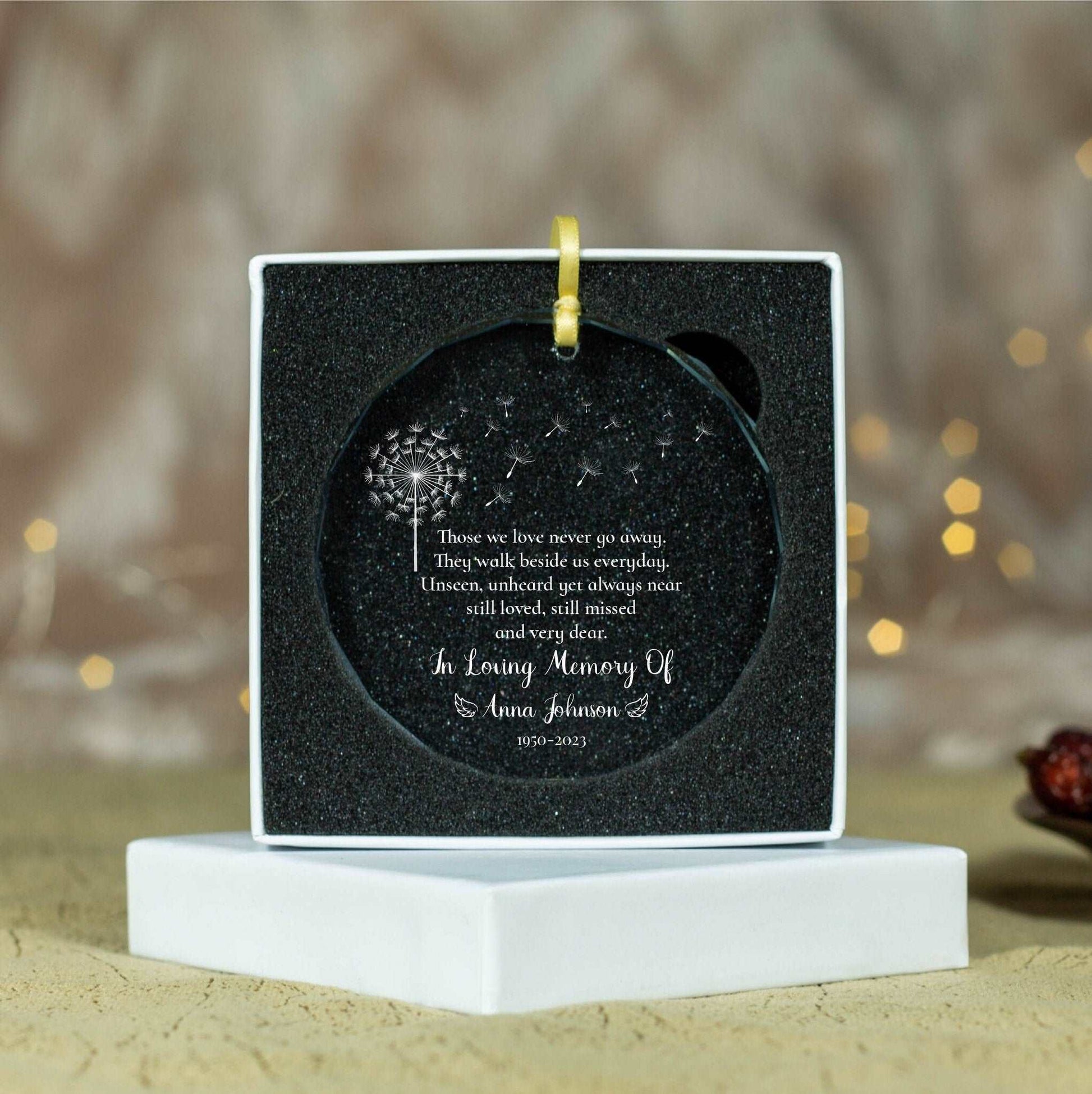 Personalized Dandelion Memorial Christmas Ornament • In Loving Memory of Loved Ones Keepsake • Sympathy Gift • Remembrance Gift 