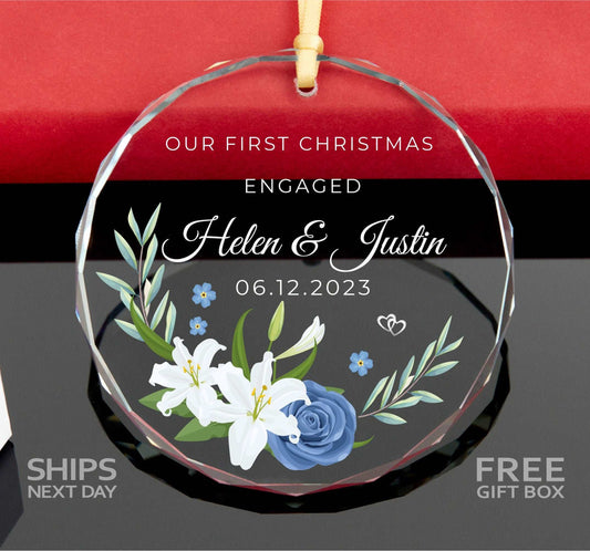 Personalized Engagement Gift • Engagement Ornament • First Christmas as Engaged Ornament 