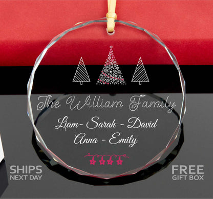 Personalized Family Christmas Ornament 2023 • Christmas Forest Ornament • Custom Family Keepsake 