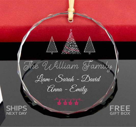 Personalized Family Christmas Ornament 2023 • Christmas Forest Ornament • Custom Family Keepsake 