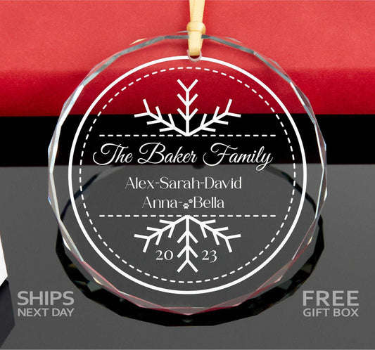 Personalized Family Christmas Ornament 2023 • Personalized Christmas Ornament with Pet Name • Christmas Tree Ornament 