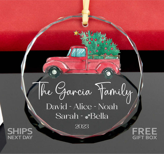 Personalized Family Christmas Ornament with Pet Names • Personalized Christmas Ornament 2023 • Christmas Keepsake 