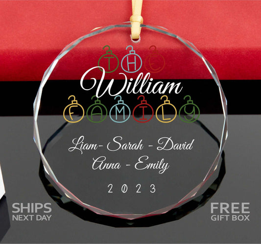 Personalized Family Ornament • Family of 5 Christmas Ornament • Custom Christmas Tree Ornament 