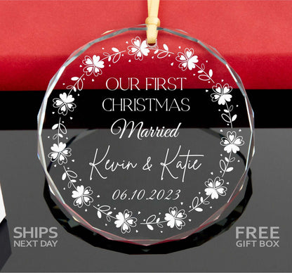 Personalized First Christmas as Engaged Ornament • Anniversary Gift • 2023 Engagement Ornament • Couple Ornament • Together Ornament 