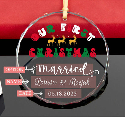 Personalized First Christmas as Married Ornament • Newlywed Gift • Anniversary Gift •  Mr and Mrs Ornament •  Engaged Ornament •  Together Ornament 