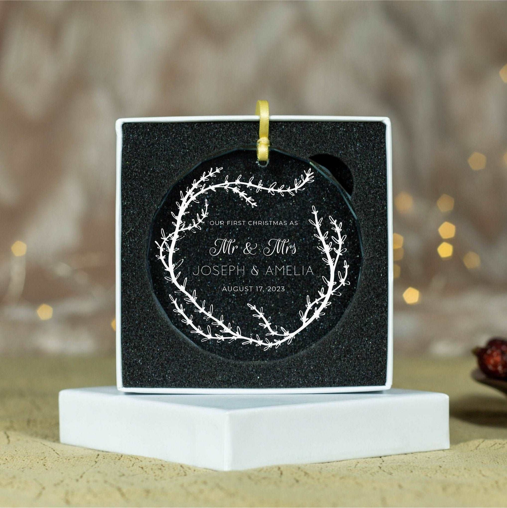 Personalized Mr and Mrs Ornament • First Christmas as Married Ornament • Wedding Gift • Mr and Mrs Christmas Ornament 