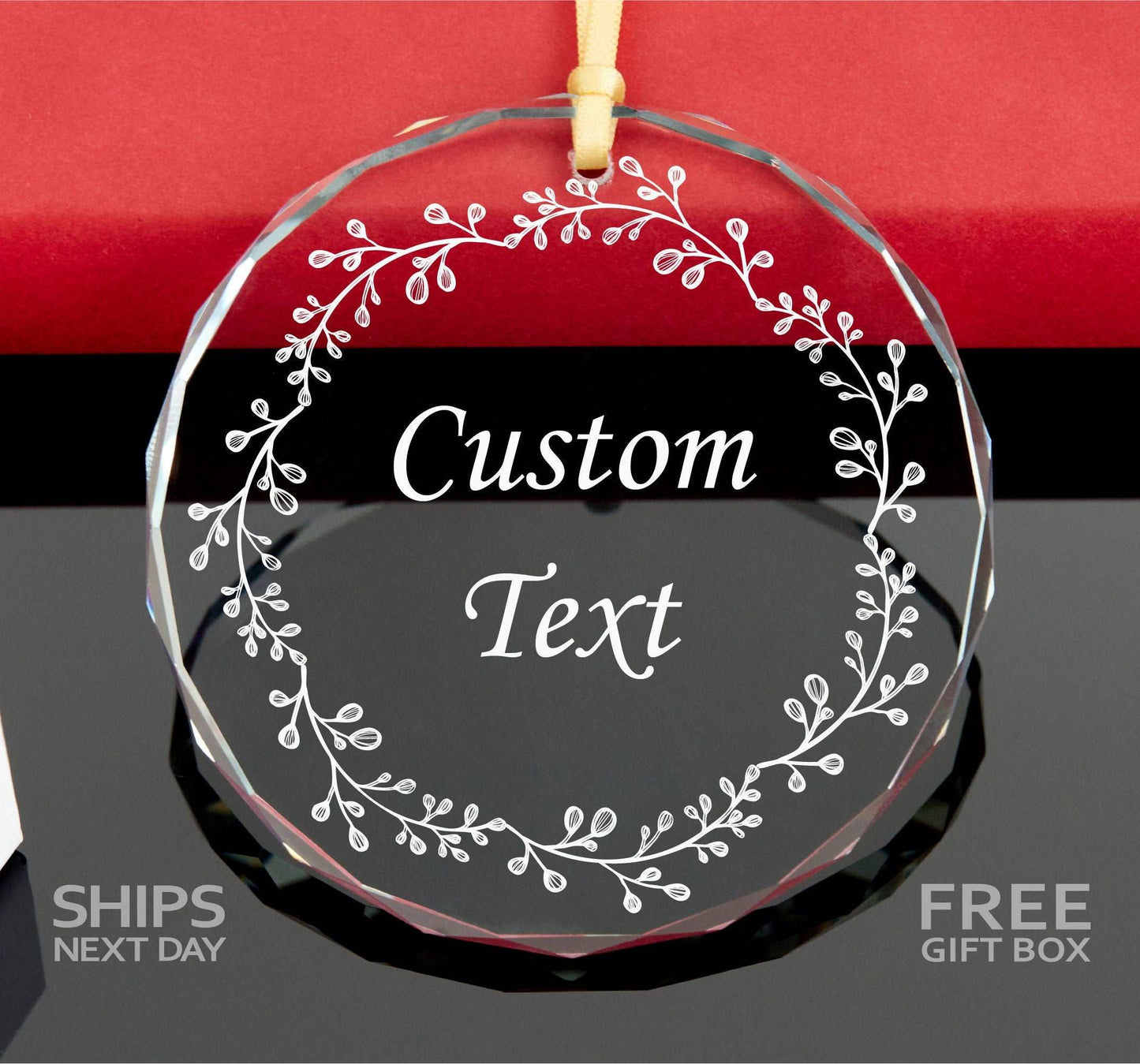 Personalized Ornament • Custom Text GLASS Ornament • Text Ornament 