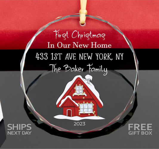 Personalized Red House Ornament • First Christmas In Our New Home Ornament • First Home Gift 