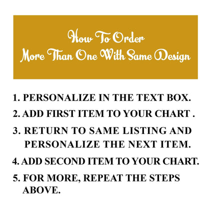a yellow and white sign that says how to order more than one with same design
