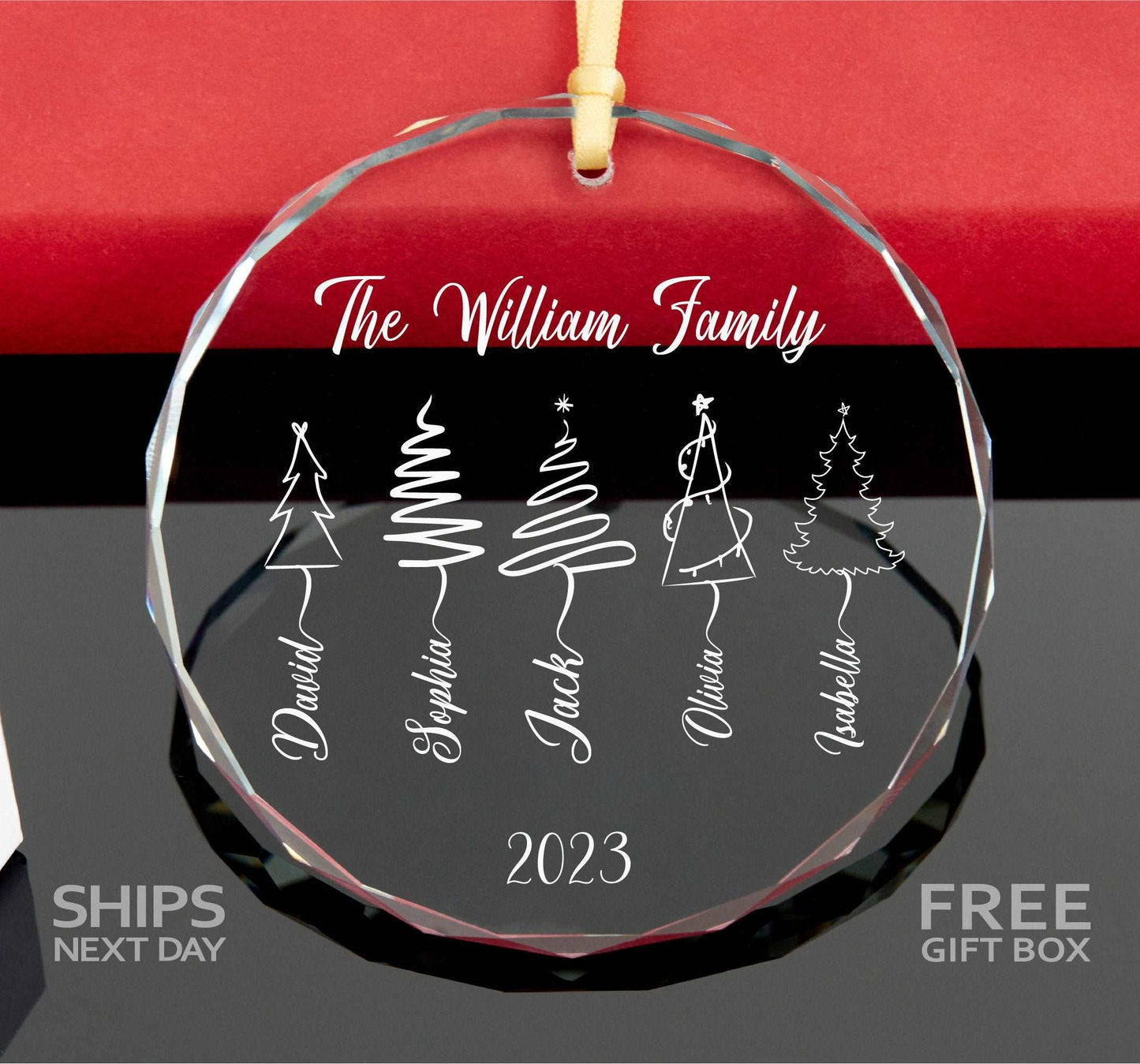 Personalized Family Christmas Ornament • 2023 Christmas Keepsake • Family Members Ornament • Holiday Gift