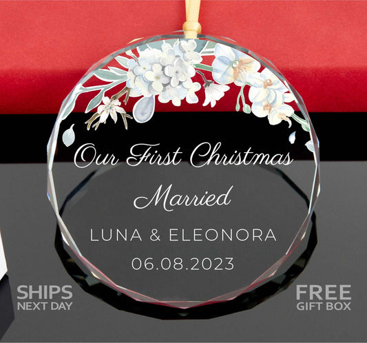 First Christmas Married Ornament • Bridal Shower Gift