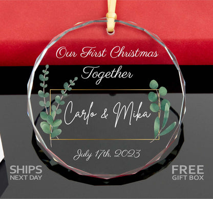 Personalized First Christmas Engaged Ornament • Engagement Gift