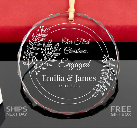 Personalized Engagement Ornament • First Christmas as Engaged Ornament