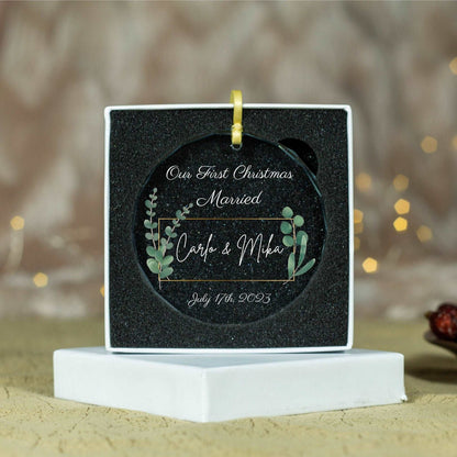 Personalized First Christmas Engaged Ornament • Engagement Gift