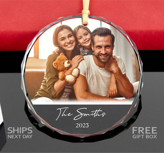 Personalized Family Photo Ornament • 2023 Christmas Tree Ornament • Family Keepsake • Photo Ornament