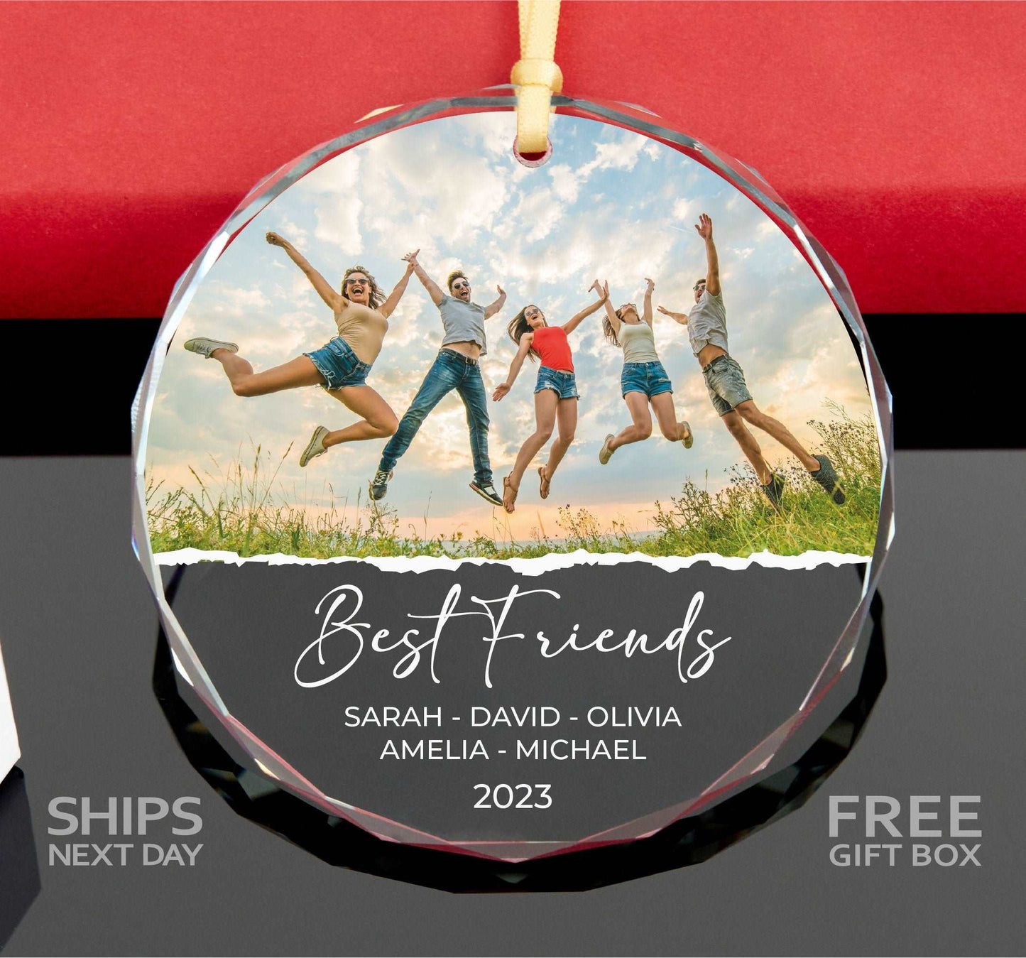 Personalized Friendship Christmas Ornament • Besties Ornament • Best Friends Christmas Gift