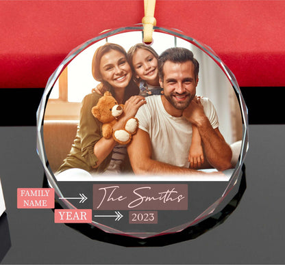 Personalized Family Photo Ornament • 2023 Christmas Tree Ornament • Family Keepsake • Photo Ornament