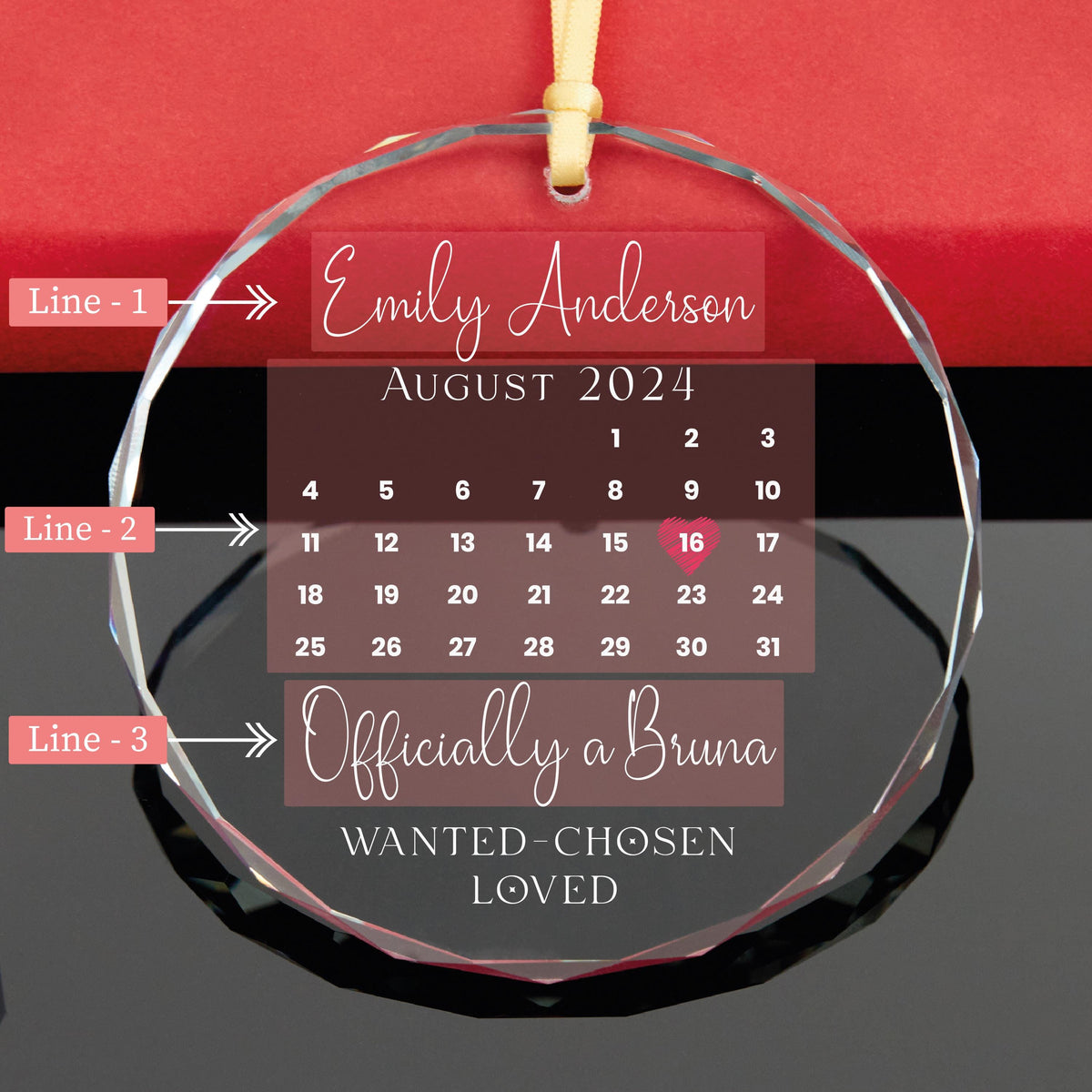 Adoption day keepsake glass Christmas ornament