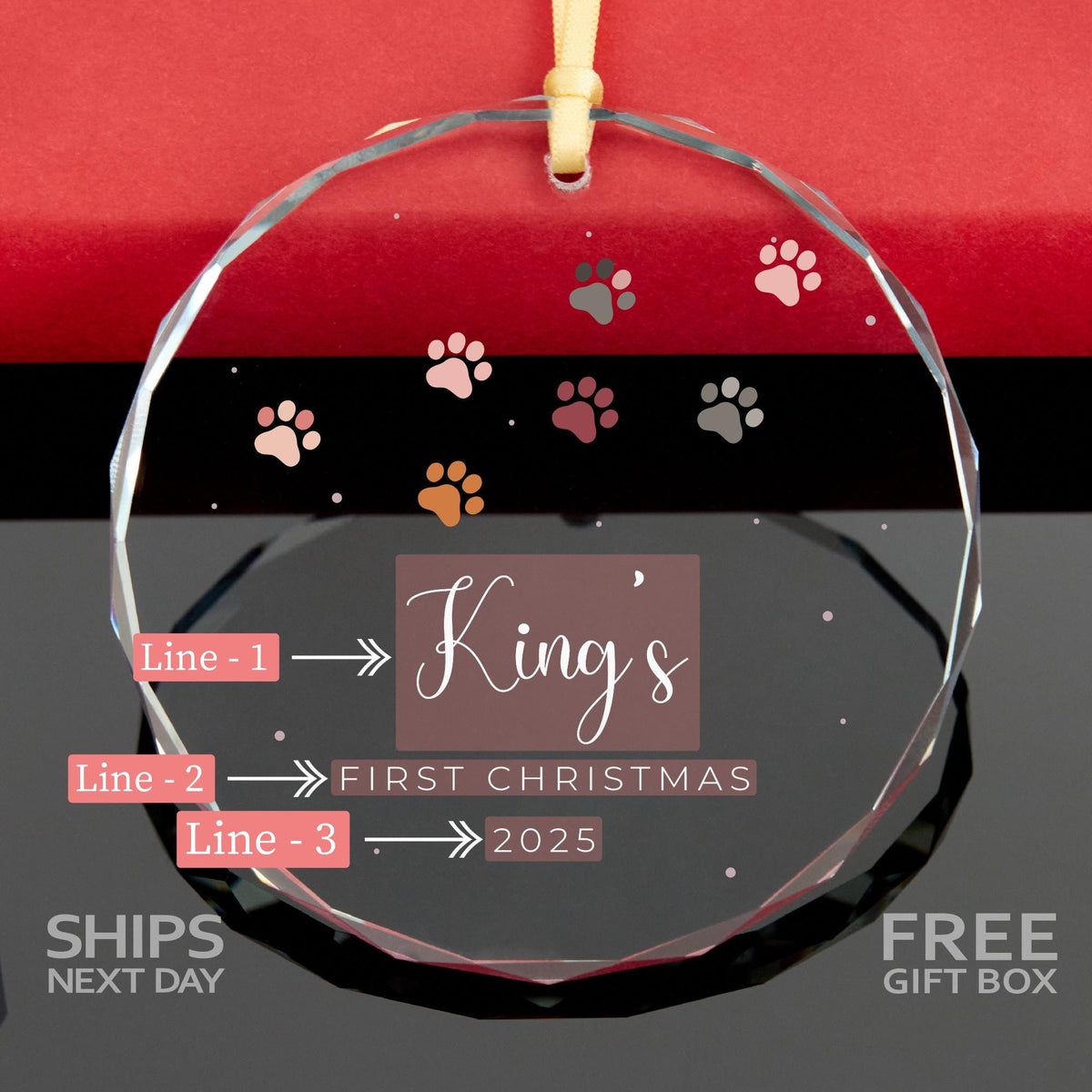 Dog adoption gift Christmas ornament