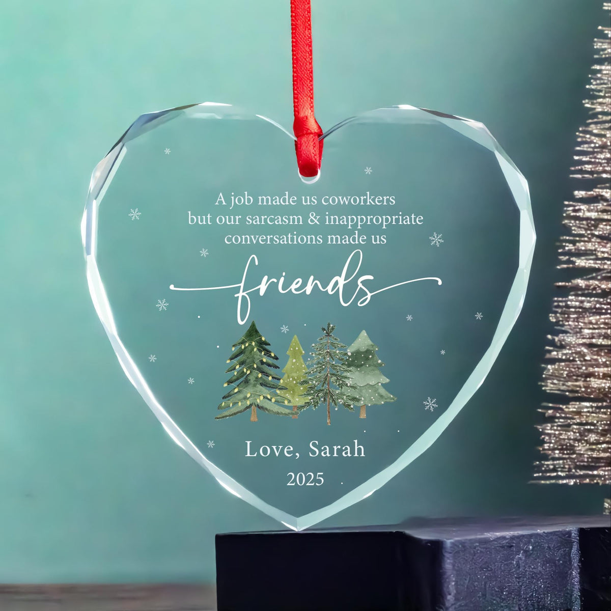 Office friends Christmas keepsake ornament