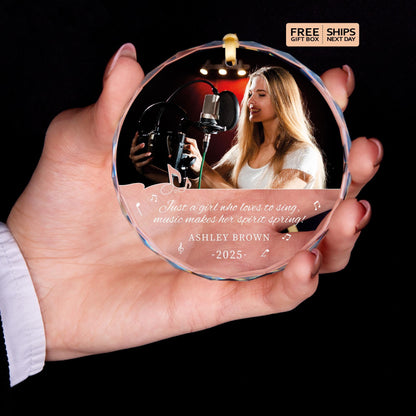 Music lover gift glass Christmas ornament