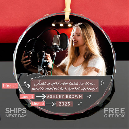 Musician keepsake glass ornament