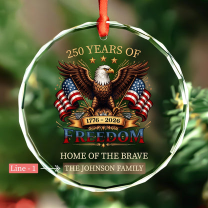 USA anniversary glass Christmas ornament