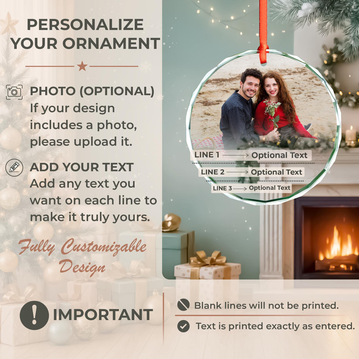 Newly engaged couple gift ornament