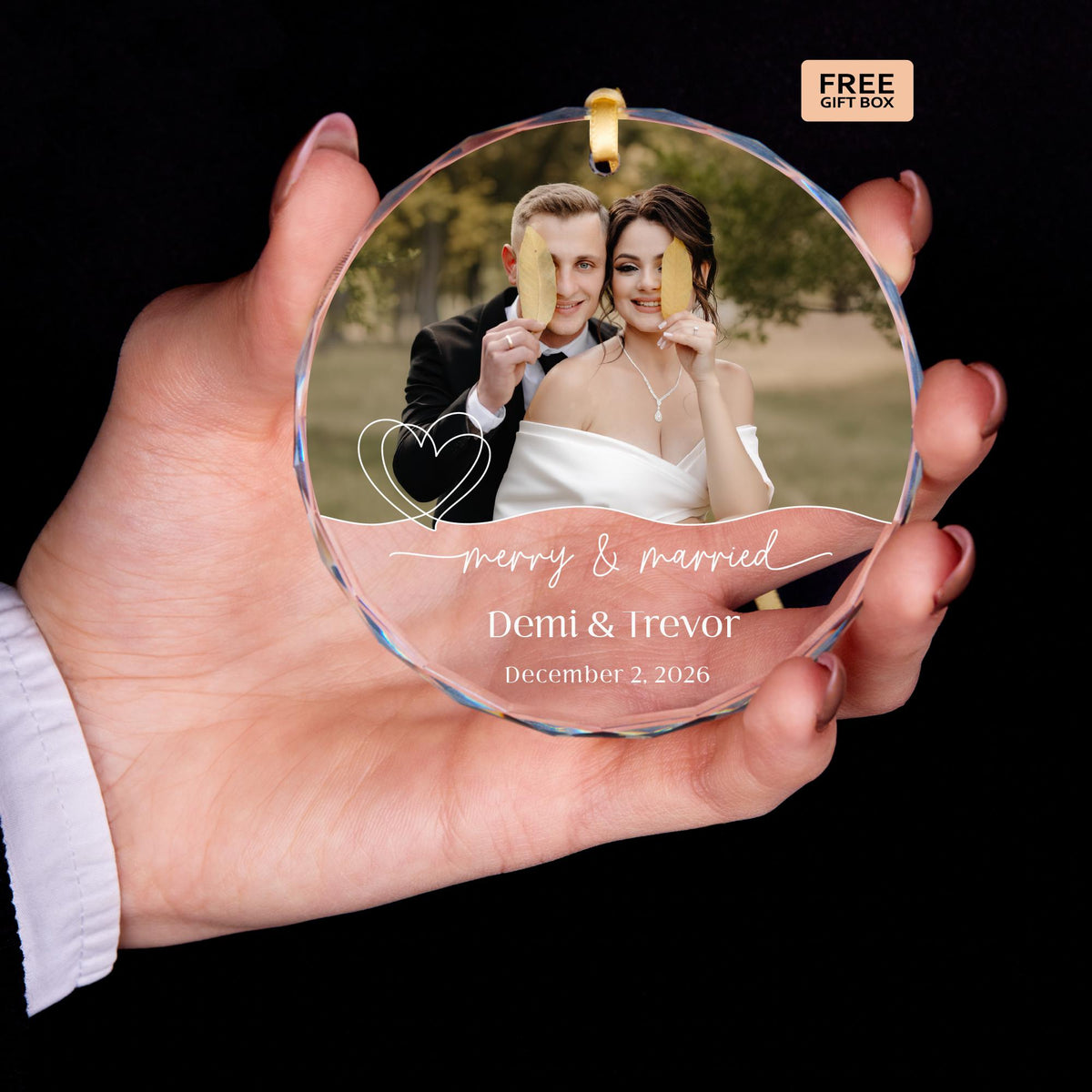 Newly engaged gift photo ornament