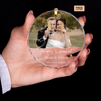 Newly engaged gift photo ornament
