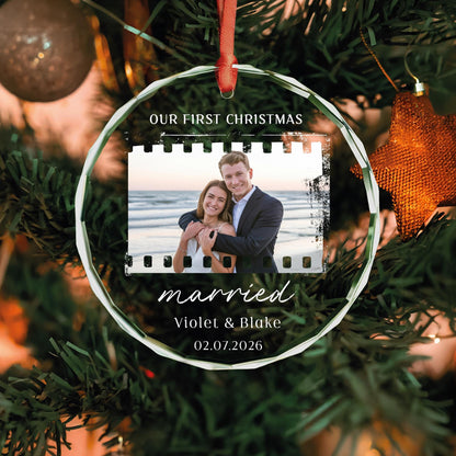 Newly engaged couple gift ornament