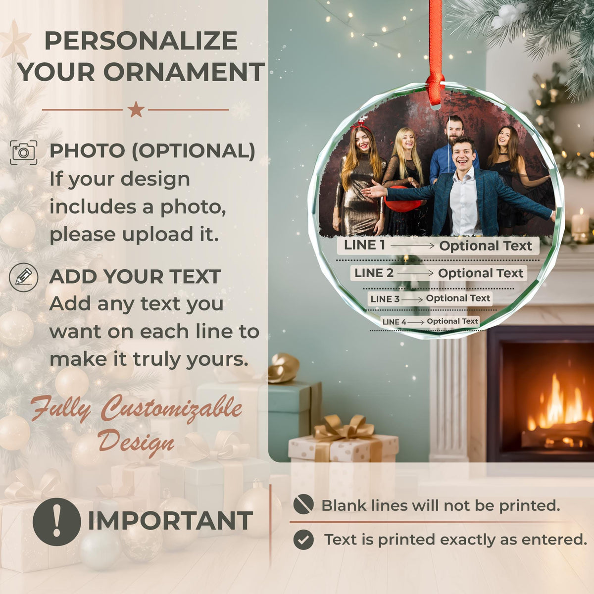 Bestie gift group photo ornament