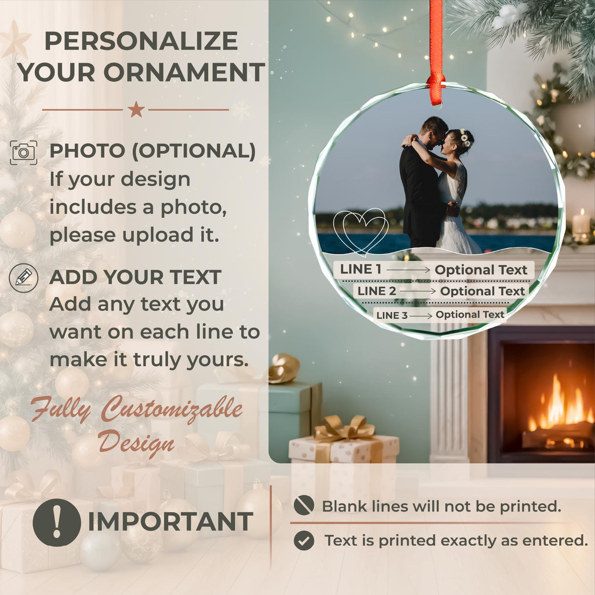 Newly engaged couple gift ornament