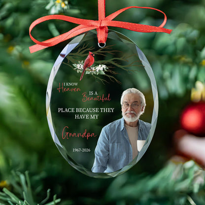 Grandmother remembrance keepsake glass Christmas ornament