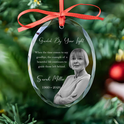 Personalized memorial heart ornament with name and years