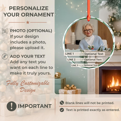 Sympathy gift custom photo ornament for loss of mother