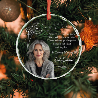 Remembrance verse keepsake glass Christmas ornament