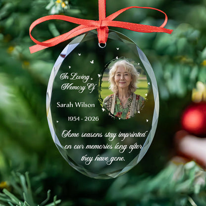 Butterfly memorial ornament with name and years