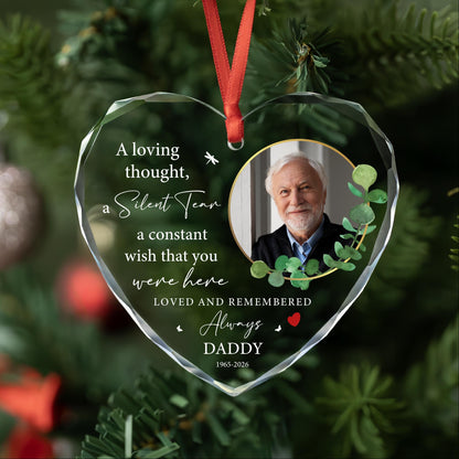 A loving thought a silent tear memorial photo ornament