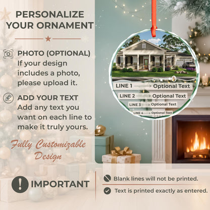 Realtor gift photo keepsake ornament with names and date