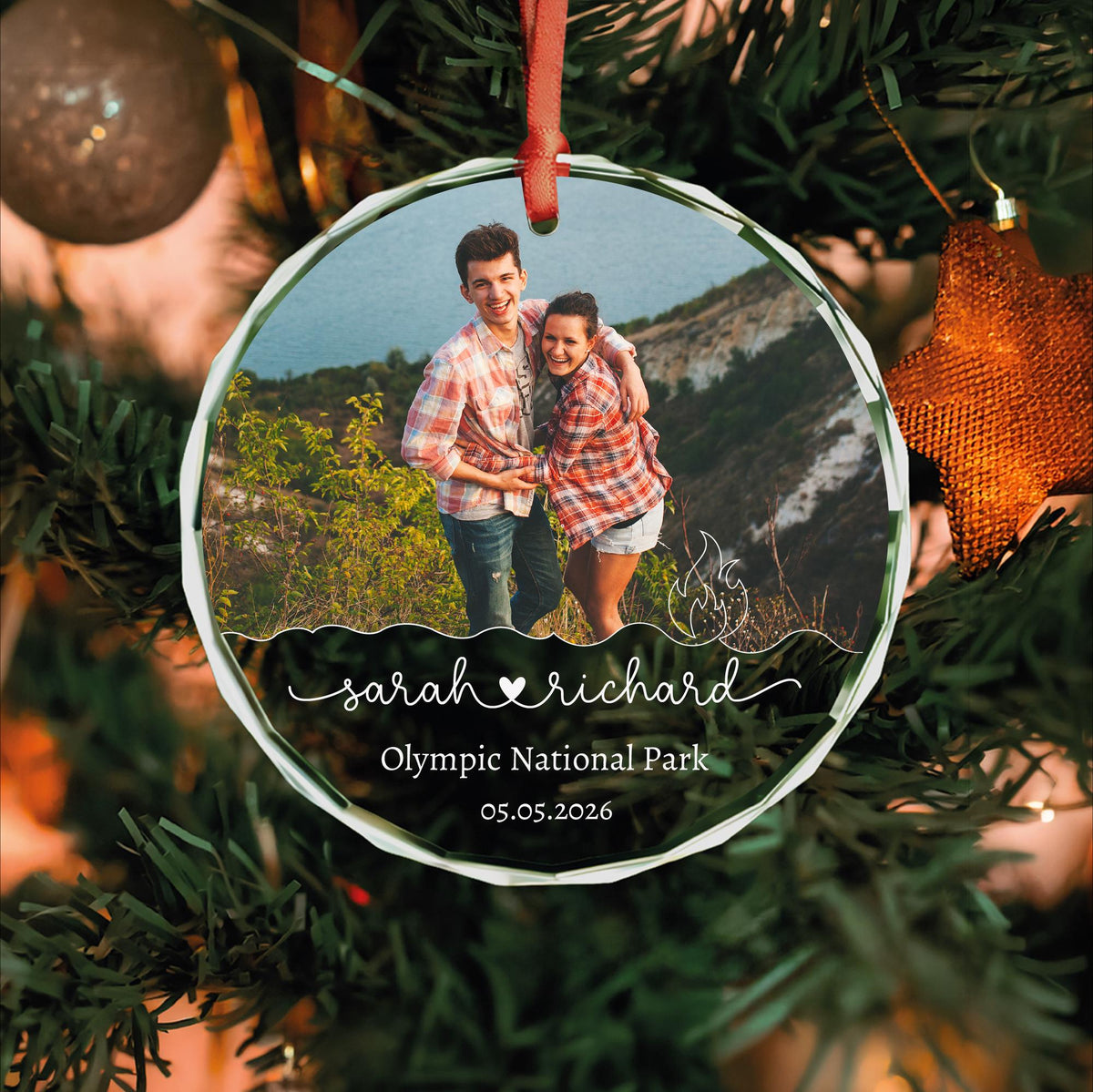 First trip together keepsake glass Christmas ornament