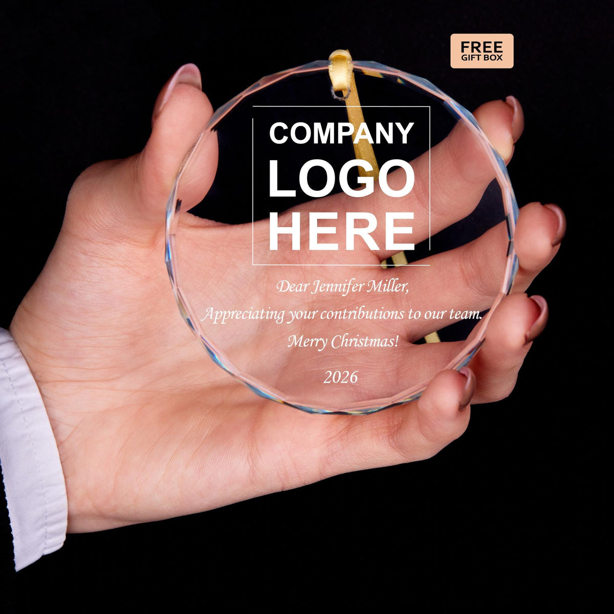 Corporate holiday gift ornament for employees