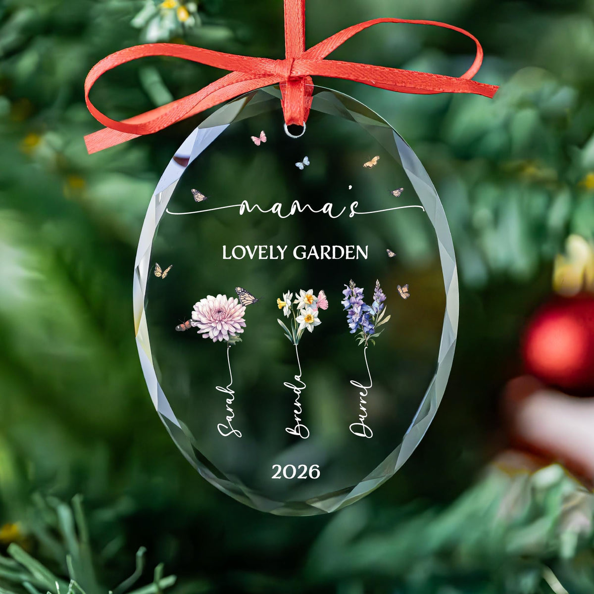 Mom gift from kids birth month flowers ornament