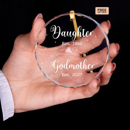 Auntie to be glass keepsake ornament