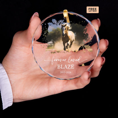 Beloved horse remembrance photo ornament